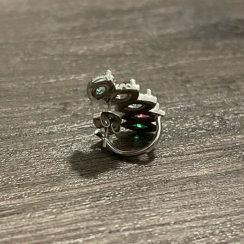 Silver Multicolor Stone Ear Cuff - image 3